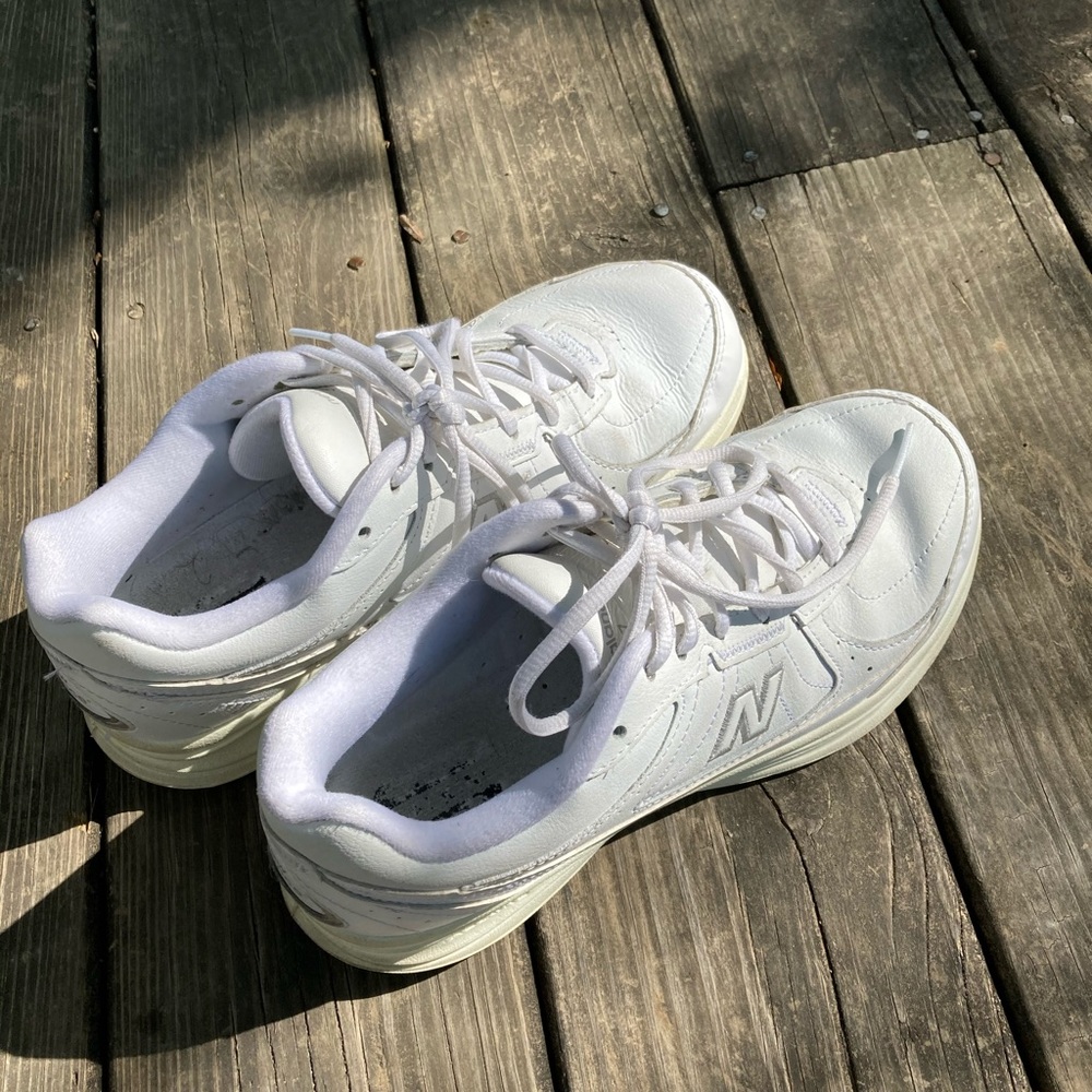 White New Balance walking shoes- nursing school